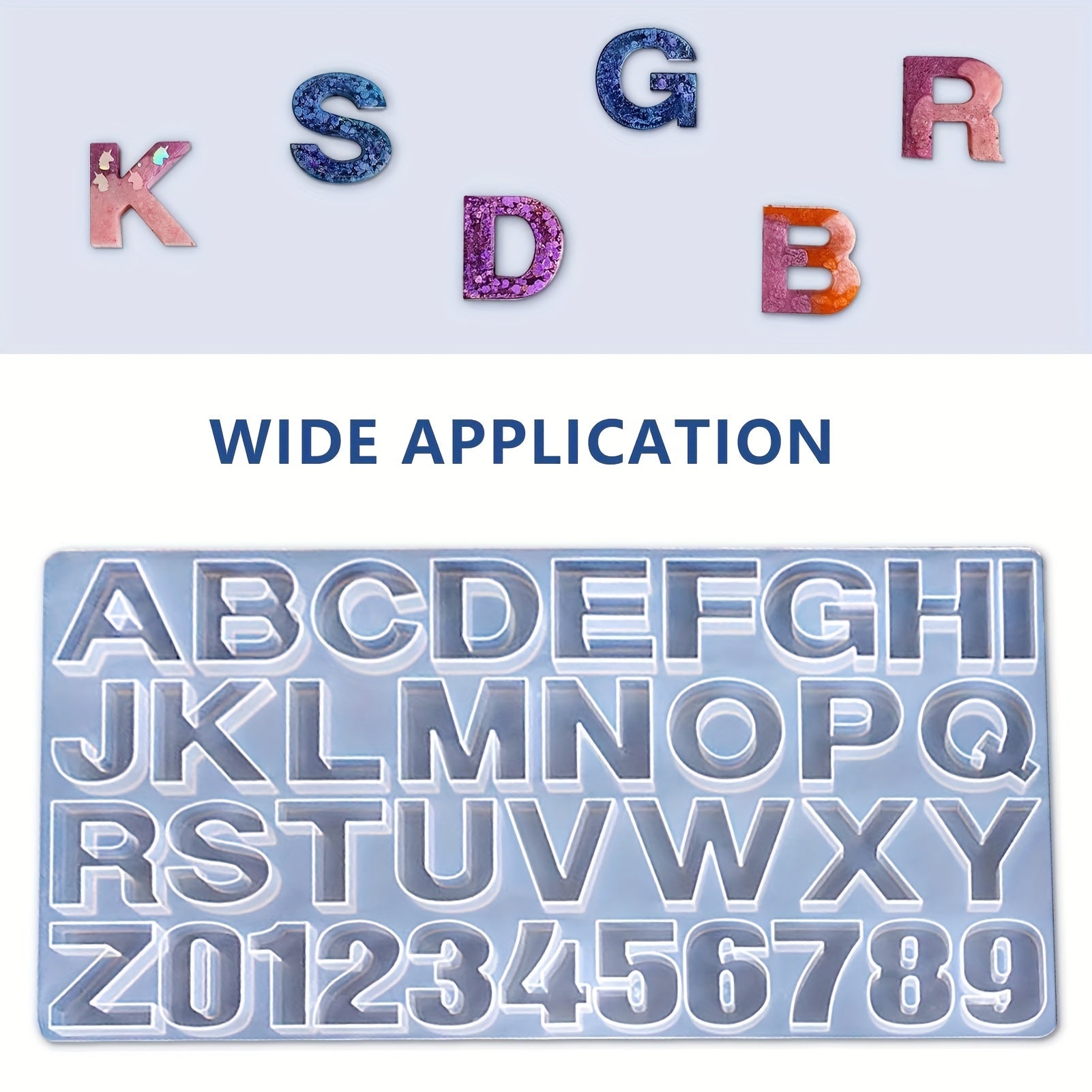 DIY Letters Mold Alphabet Number Silicone Molds Jewelry Keychain Casting Mold