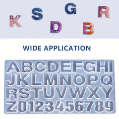 DIY Letters Mold Alphabet Number Silicone Molds Jewelry Keychain Casting Mold