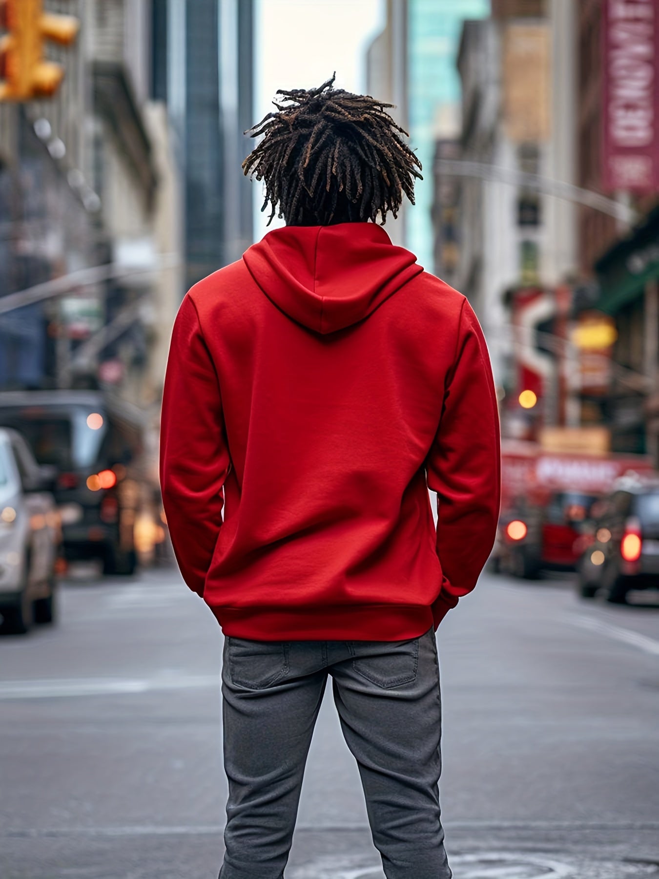 Men's Casual Hoodie Drawstring Pullover Sweatshirt