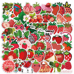 50pcs Cute Strawberry Doodle Sticker Pack