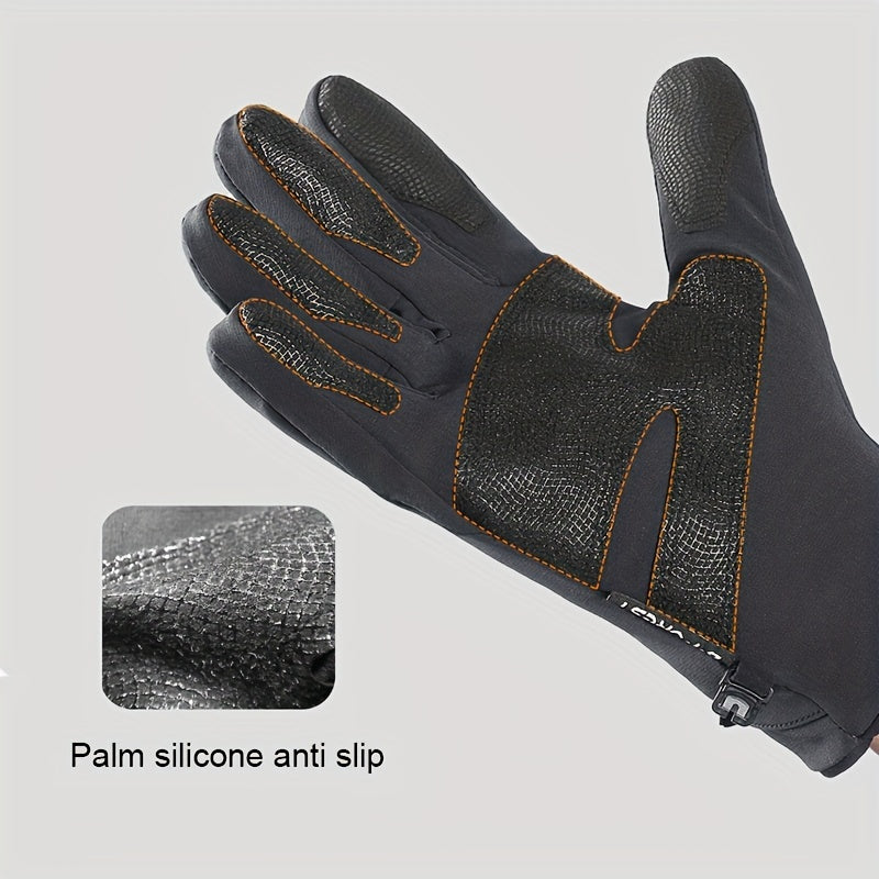 Winter Thickened Waterproof Velvet Gloves for Outdoor Activities