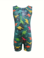Girls Dino Camo Gymnastics Suit for Sports Dance