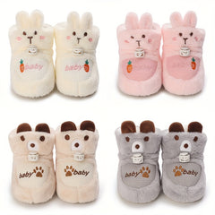 Baby Girls Soft Winter Boots - Cozy Fleece Lined Indoor Shoes