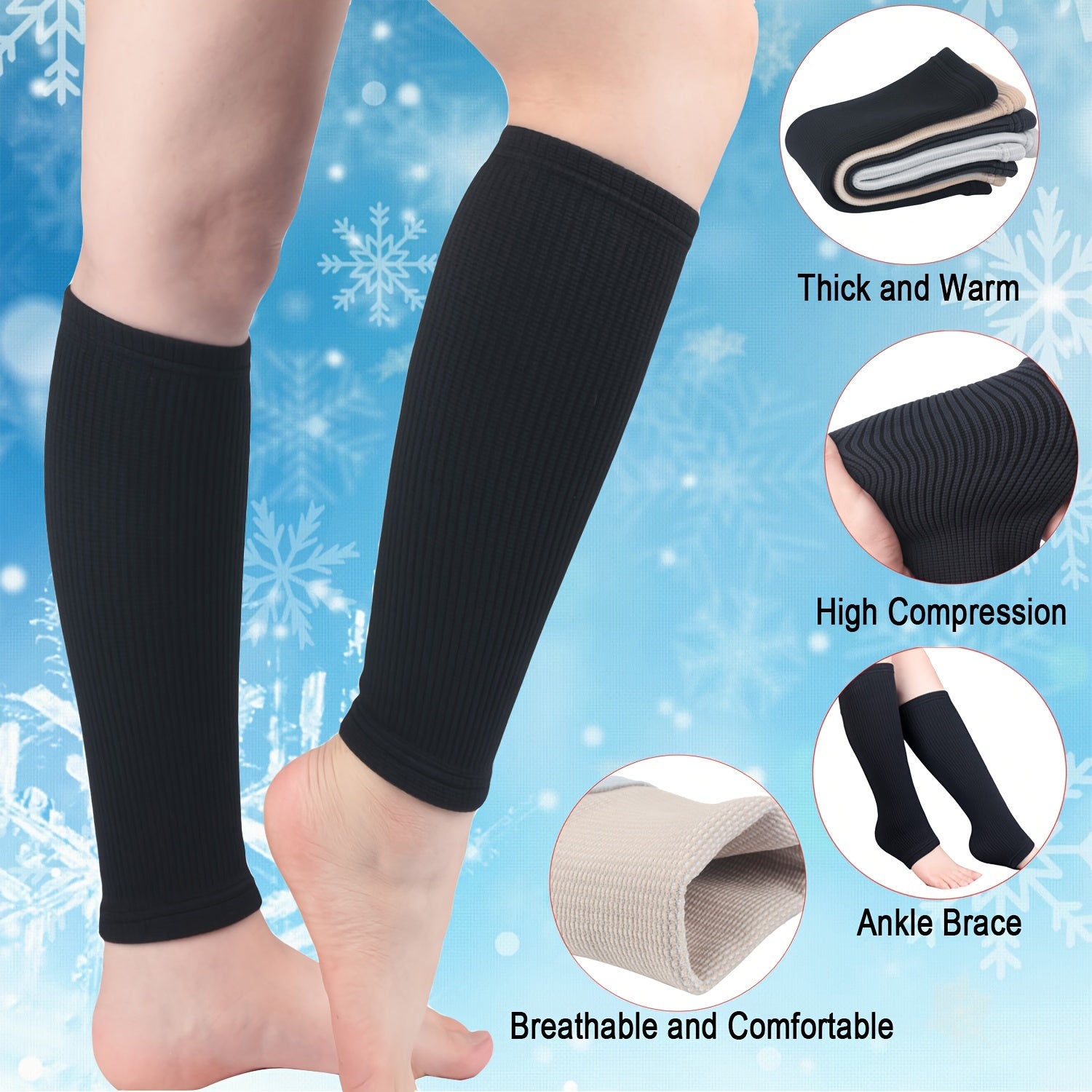 Thick Calf Compression Sleeve - Improve Circulation - Footless Compression Socks