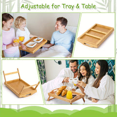 Wooden Bed Tray Table with Folding Legs - Breakfast in Bed or TV Table