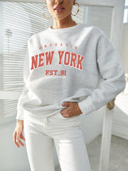 Women's Letter Print Sweatshirt Casual Long Sleeve