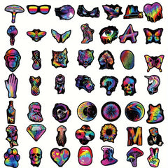 50pcs Cartoon Rainbow Graffiti Stickers Laptop Helmet Water Cup DIY Sticker Pack