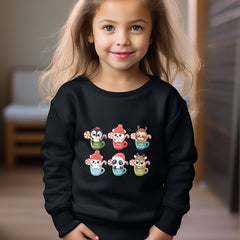 Merry Christmas Animals Print Girls Casual Pullover Sweatshirt