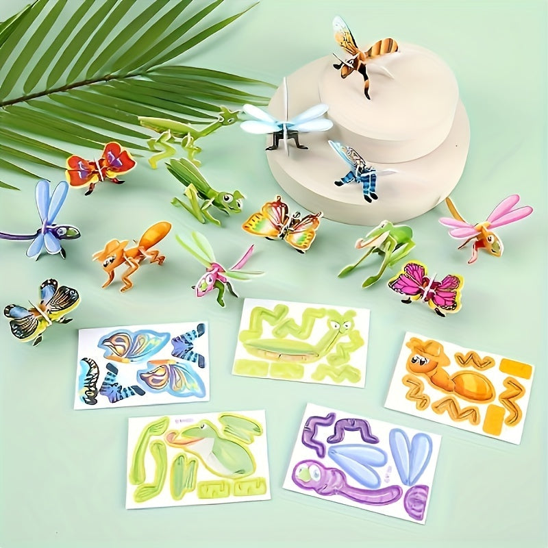 50pcs 3D Paper Puzzle Cartoon Toy Party Decoration Kids Educational Brain Game