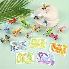 50pcs 3D Paper Puzzle Cartoon Toy Party Decoration Kids Educational Brain Game