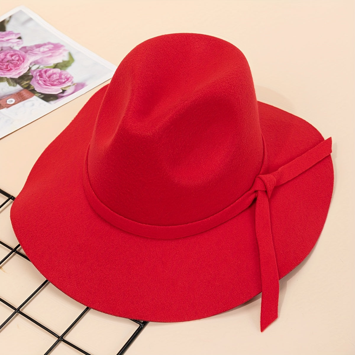 Ribbon Trimmed Hat Fedoras Polyester Vacation
