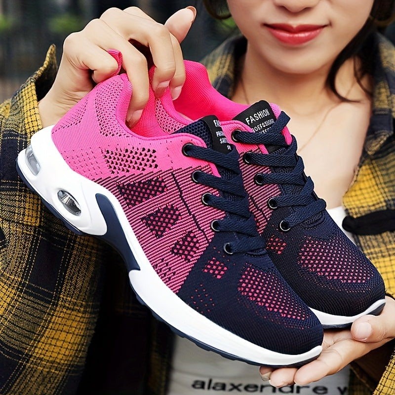 Women's Air Cushion Knit Sports Shoes Low Top Running Tennis Sneakers