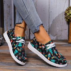 Women's Skateboard Shoes with Nutcracker Christmas Tree Wooden Horse Pattern