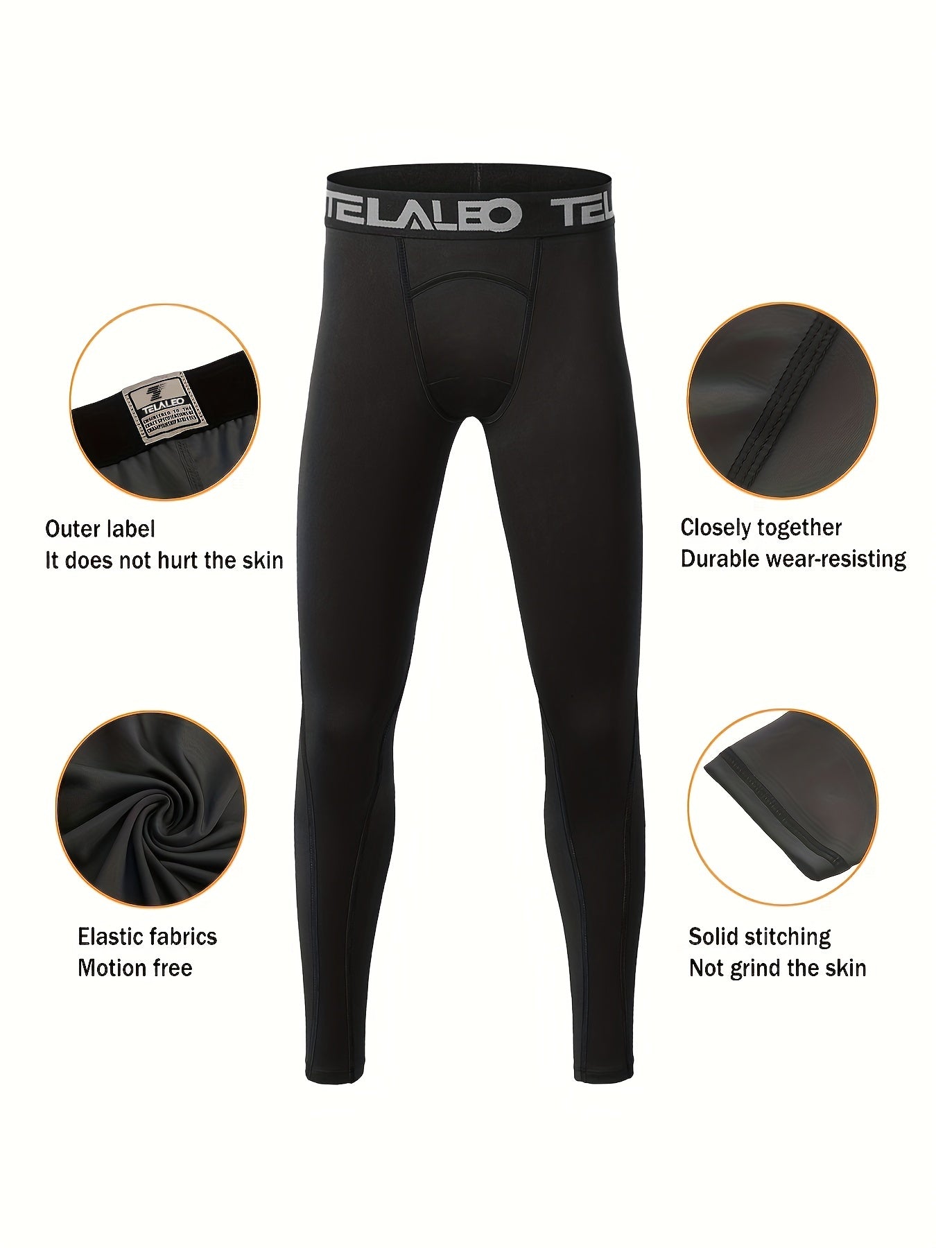 TELALEO 2PCS Youth Compression Fitness Leggings Kids Tights