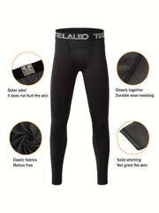 TELALEO 2PCS Youth Compression Fitness Leggings Kids Tights