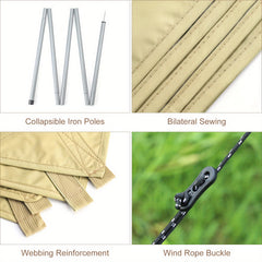 5x5m Camping Canopy With Poles - Waterproof & Lightweight UPF50