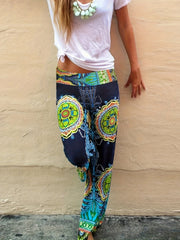 Boho Pants Women's Plus Floral Print Loose Trousers