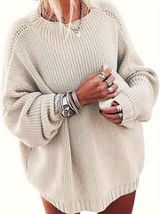 Solid Long Sleeve Casual Sweater