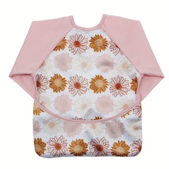 Waterproof Flower Print Baby Feeding Bibs - Reusable & Washable
