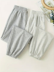 2pcs Elastic Waist Sports Pants with Pocket Women's Activewear