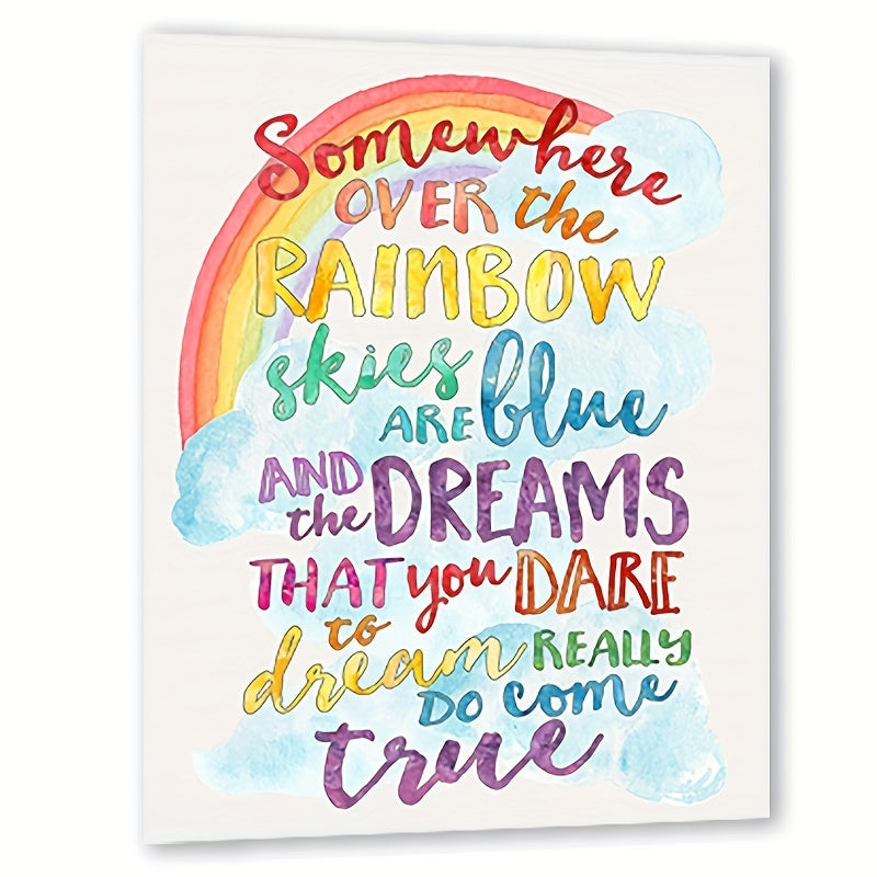 Somewhere Over the Rainbow Children's Art Rainbow Background