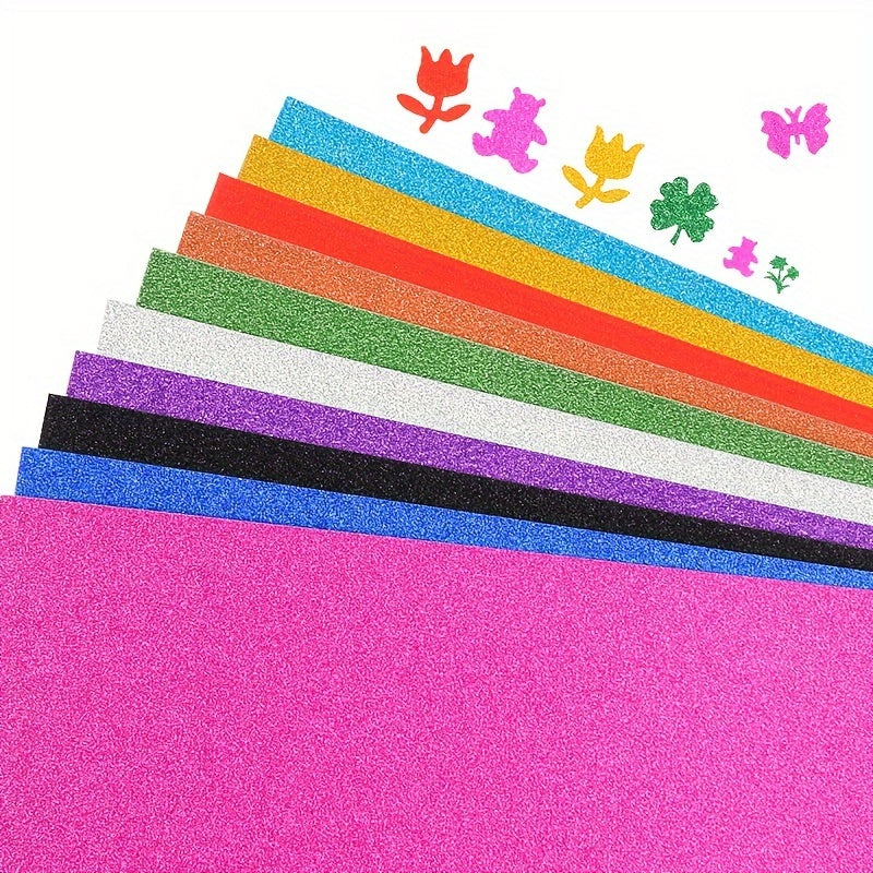 Glitter Paper Cardstock 250gsm 10 Sheets A4 Colored Glitter & Foil Card