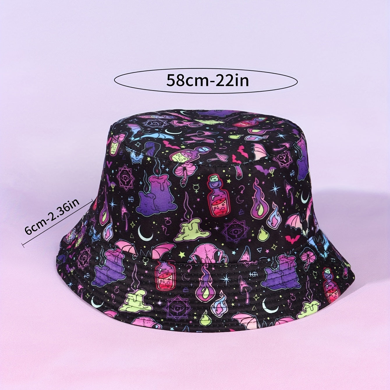 Ghost Candle Halloween Bucket Hat Reversible Sunshade Fisherman Cap