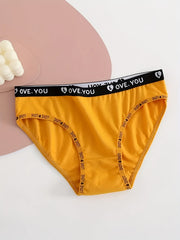 5pcs Letter Print Briefs Comfy & Breathable Stretchy Panties