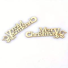 10pcs Merry Christmas Hanging Ornaments Wooden Letter Crafts DIY Home Decor Xmas