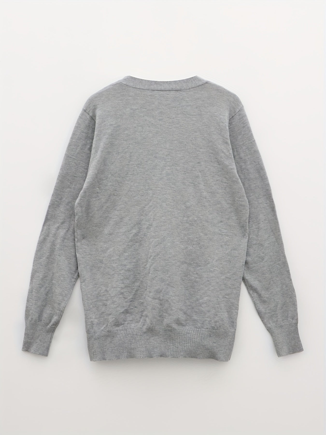 Solid V Neck Button Cardigan Long Sleeve Casual Cardigan