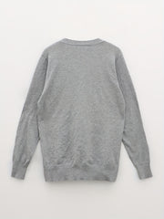 Solid V Neck Button Cardigan Long Sleeve Casual Cardigan