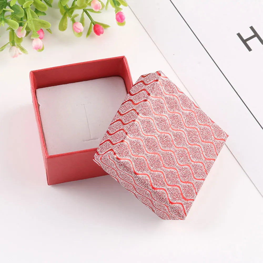 Glittering Water Ripple Paper Jewelry Box For Candy Ring Christmas Engagement