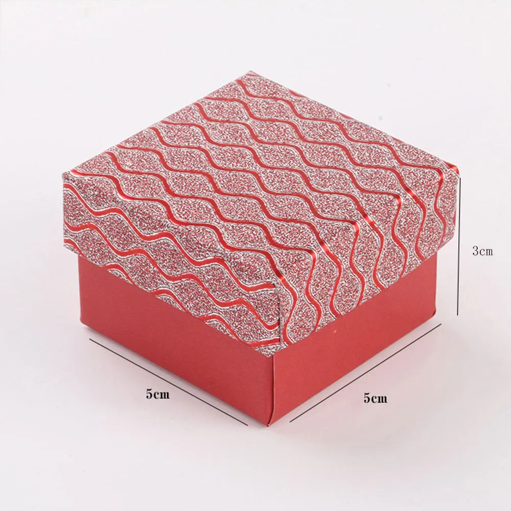 Glittering Water Ripple Paper Jewelry Box For Candy Ring Christmas Engagement