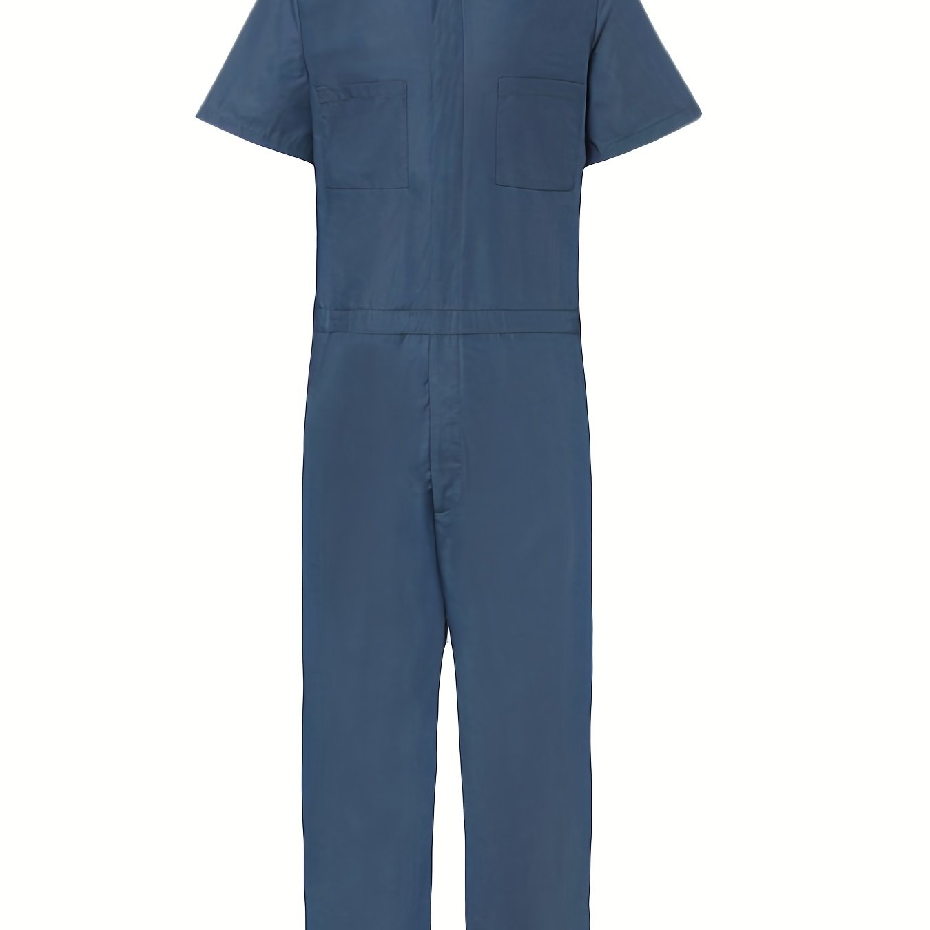 Men's Zipper Overalls Jumpsuit Casual Short Sleeved Work Clothes