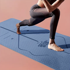 Non Slip TPE Yoga Mat with Body Guide Line