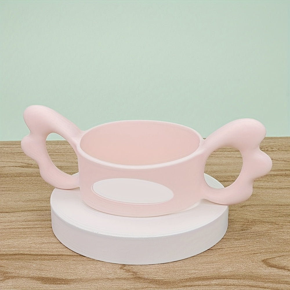 1pc Silicone Baby Bottle Handle Wide Neck Wing Shape