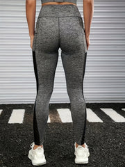 Mesh Splicing Yoga Pants With Pocket Slim Sports Leggings
