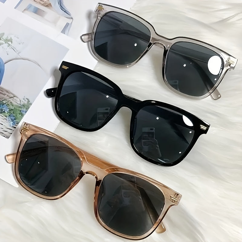 Square Sunglasses Clear Jelly Frame Anti Glare Glasses UV400