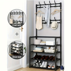 Coat Hat Rack with Shoes Storage Hooks