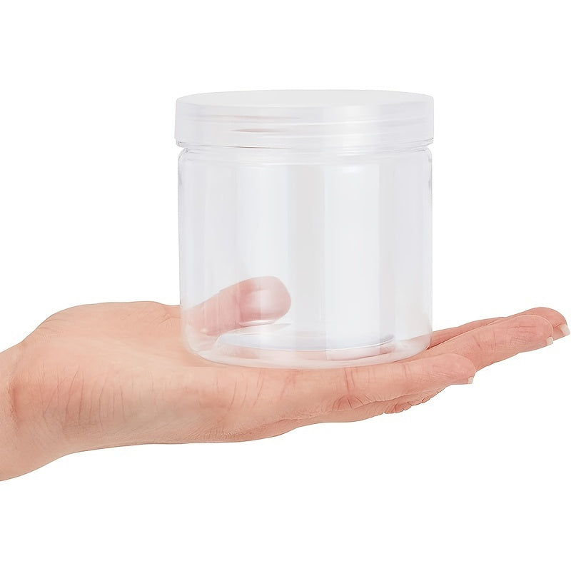 10 Clear Plastic Jars with Lids Slime Storage Craft Organizer