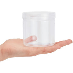 10 Clear Plastic Jars with Lids Slime Storage Craft Organizer