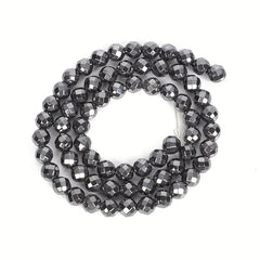 Faceted Hematite Beads Natural Stone Round Loose Beads 2-12mm