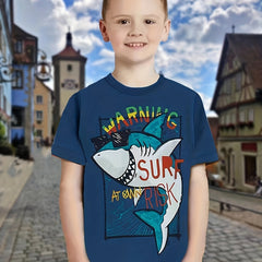 Sunglasses Shark Kid's T Shirt Short Sleeve Top for Summer