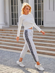 Leopard Print Jogger Sweatpants with Pockets