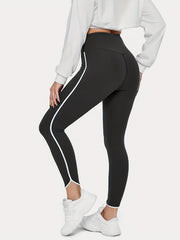 Plus Size Contrast Trim High Rise Leggings