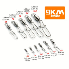 9KM Stainless Steel Swivels with Duolock Snaps for Fishing