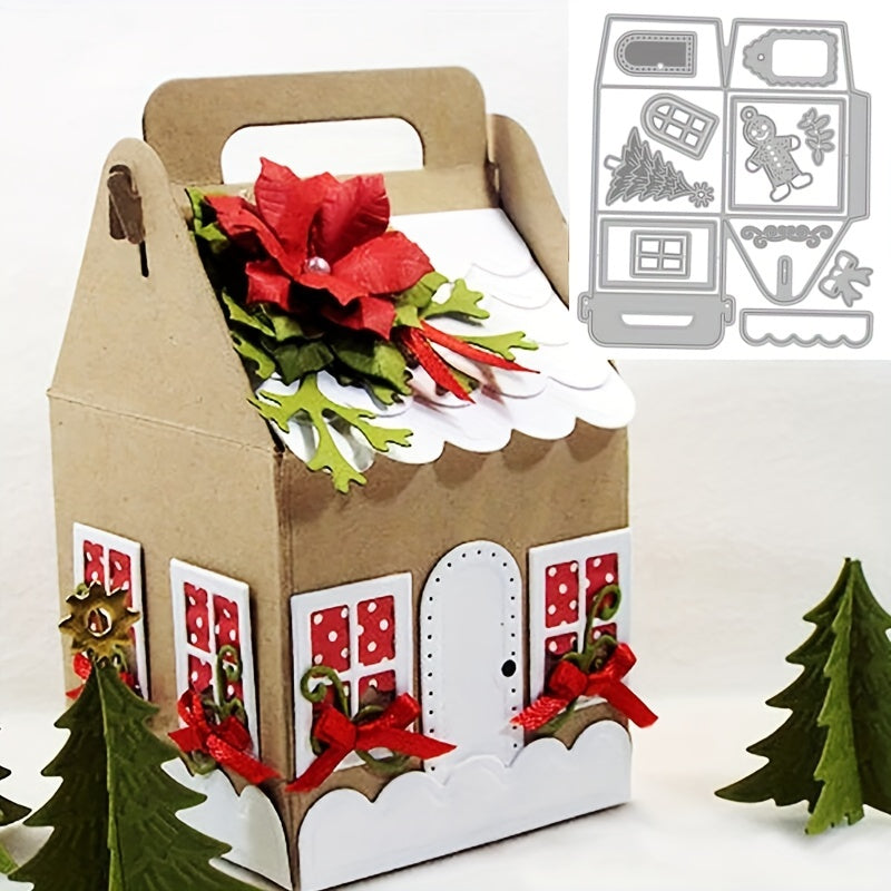 1pc Christmas Box Tree Door Metal Cutting Dies for DIY Scrapbooking Paper Album