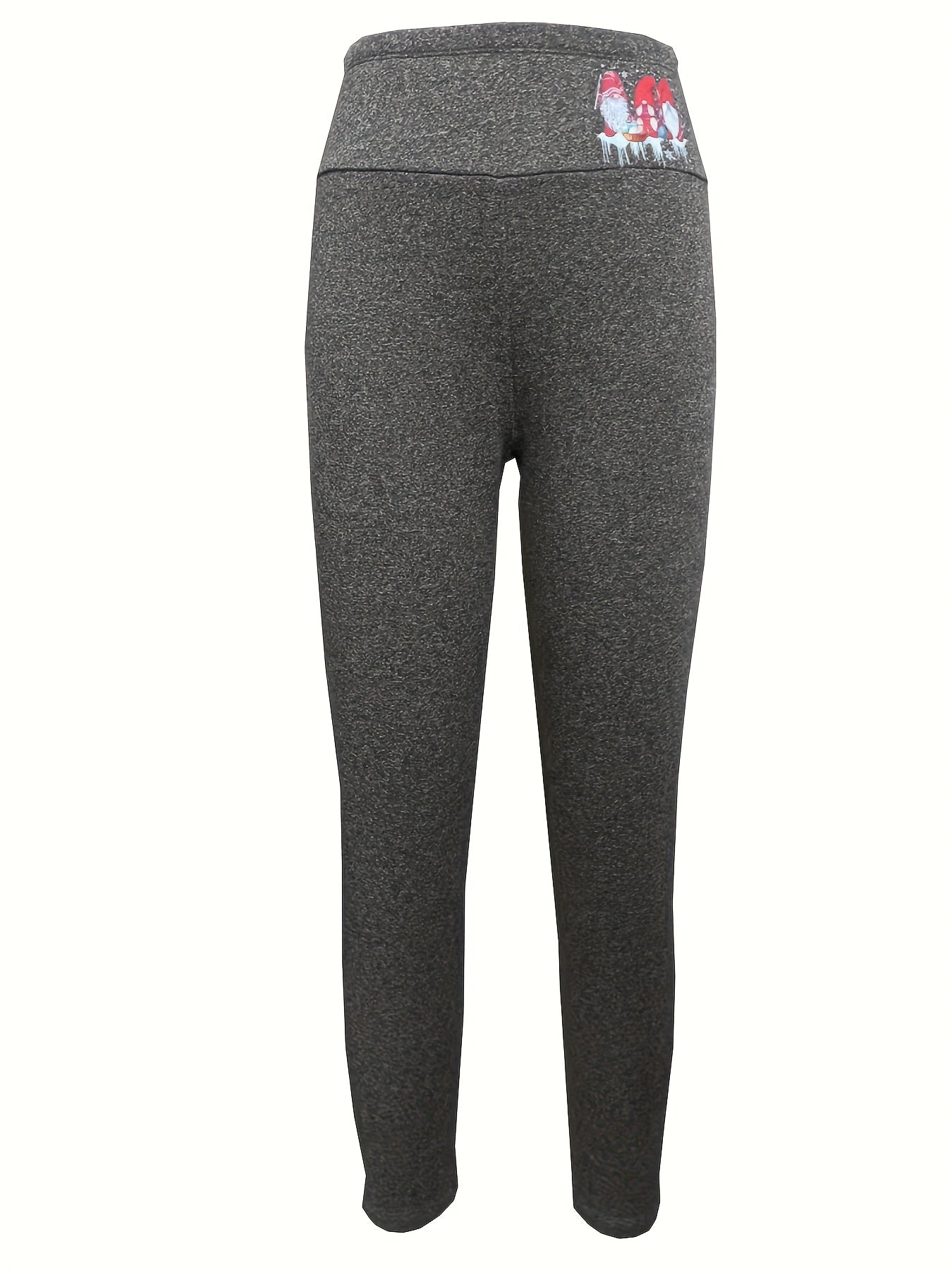 Sports Leggings Women's Plus Gnomes Print Fleece Lined Warm Pants