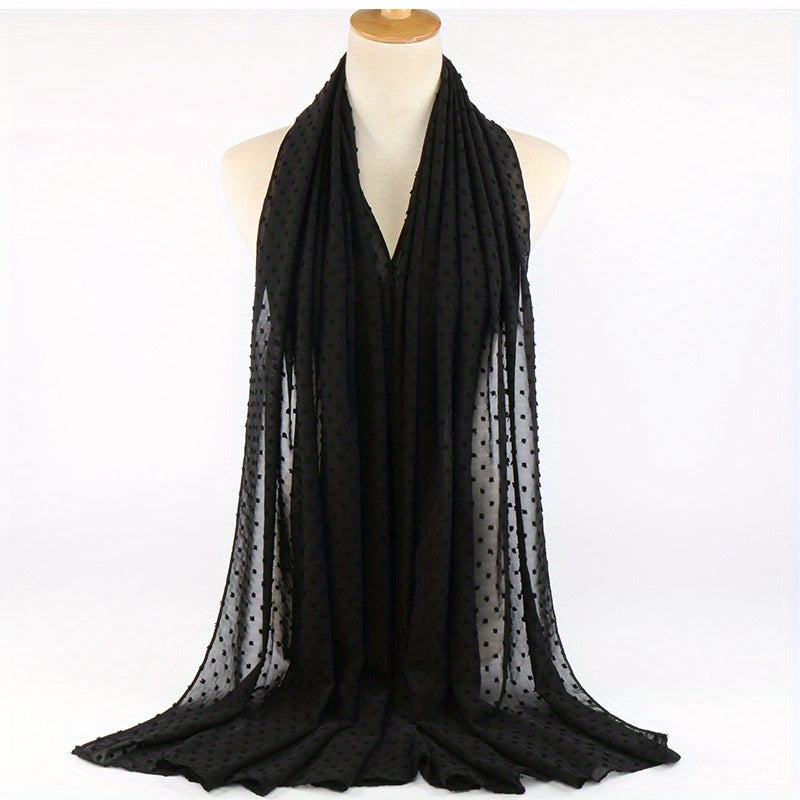 Chiffon Hijab Dotted Scarf Casual Shawl Bandana
