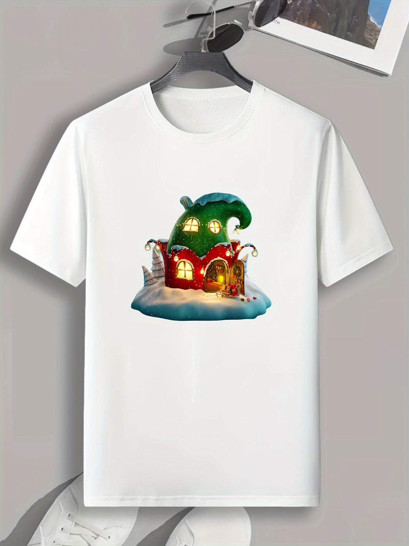 Creative House Print Men's Graphic T-shirt for Summer